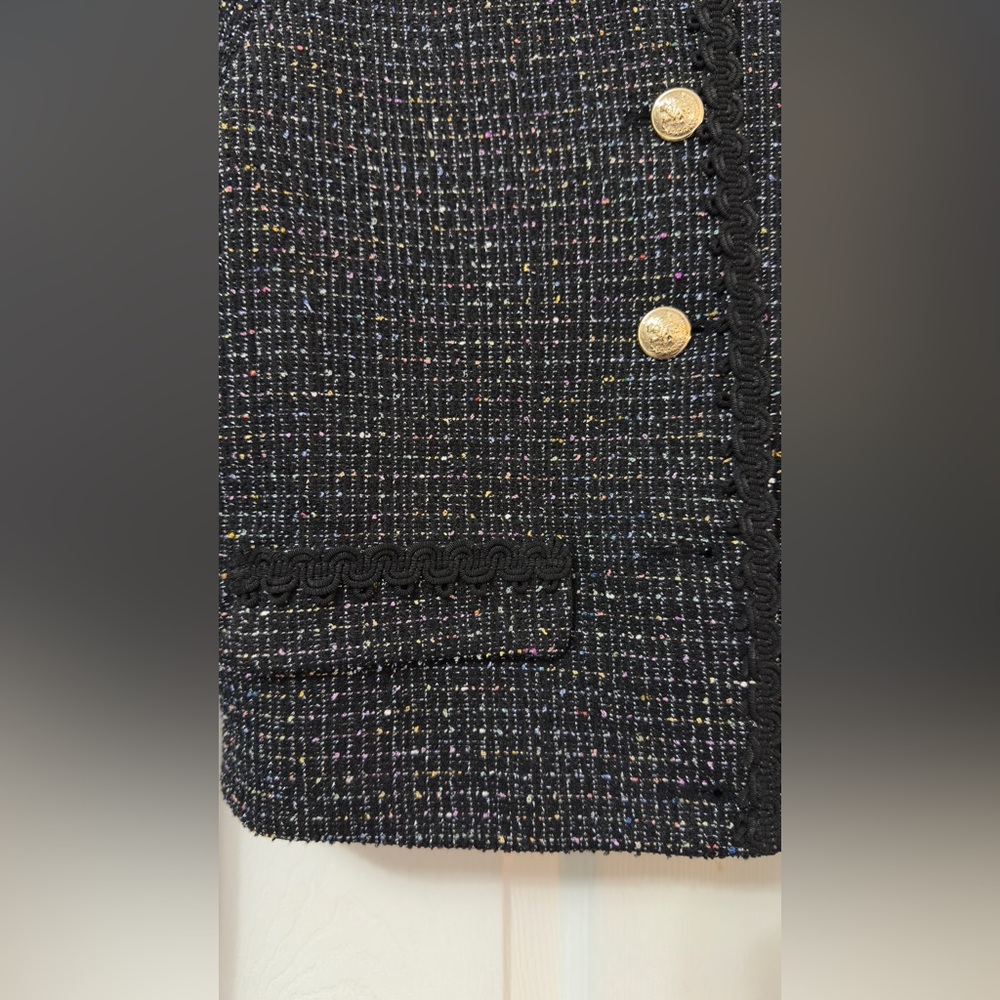 Seraphine Black Tweed Jacket with Gold Buttons - Picture 7 of 8
